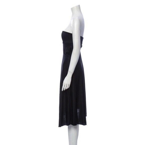 Mara Hoffman Silk Strapless Dress Black Asymmetrical Size XS layered - Picture 2 of 10